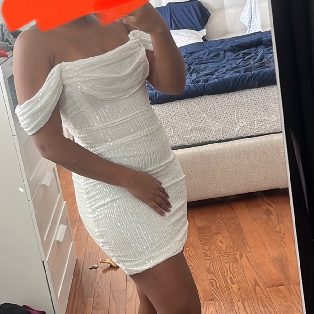 White sequin dress
